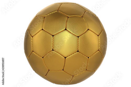 3d rendering of golden football award isolated on white background with clipping paths.