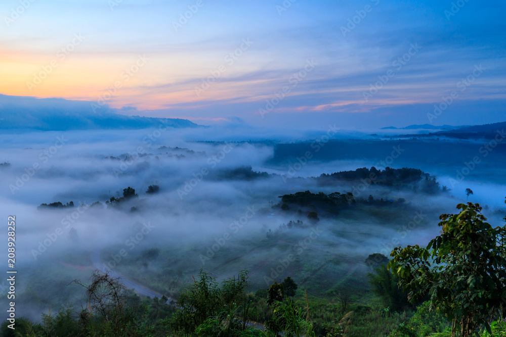 Ta-Kian-Ngo, Landscape sea of mist on the mountain in Phetchabun province  Thailand.