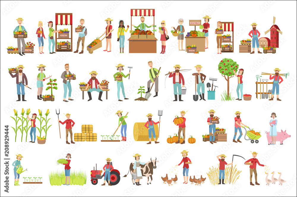 Farmers And Their Products Set Farmers And Their Products Set
