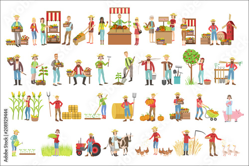 Farmers And Their Products Set