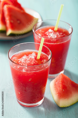watermelon summer refreshing drink in glasses