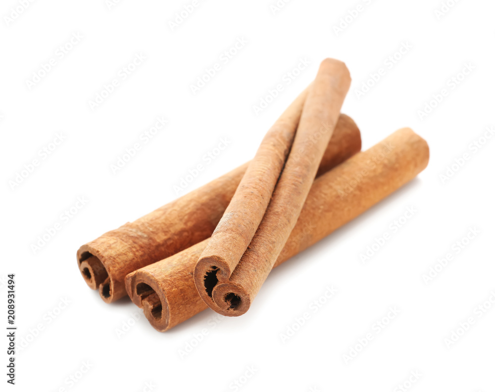 Cinnamon sticks on white background Cinnamon sticks on white background