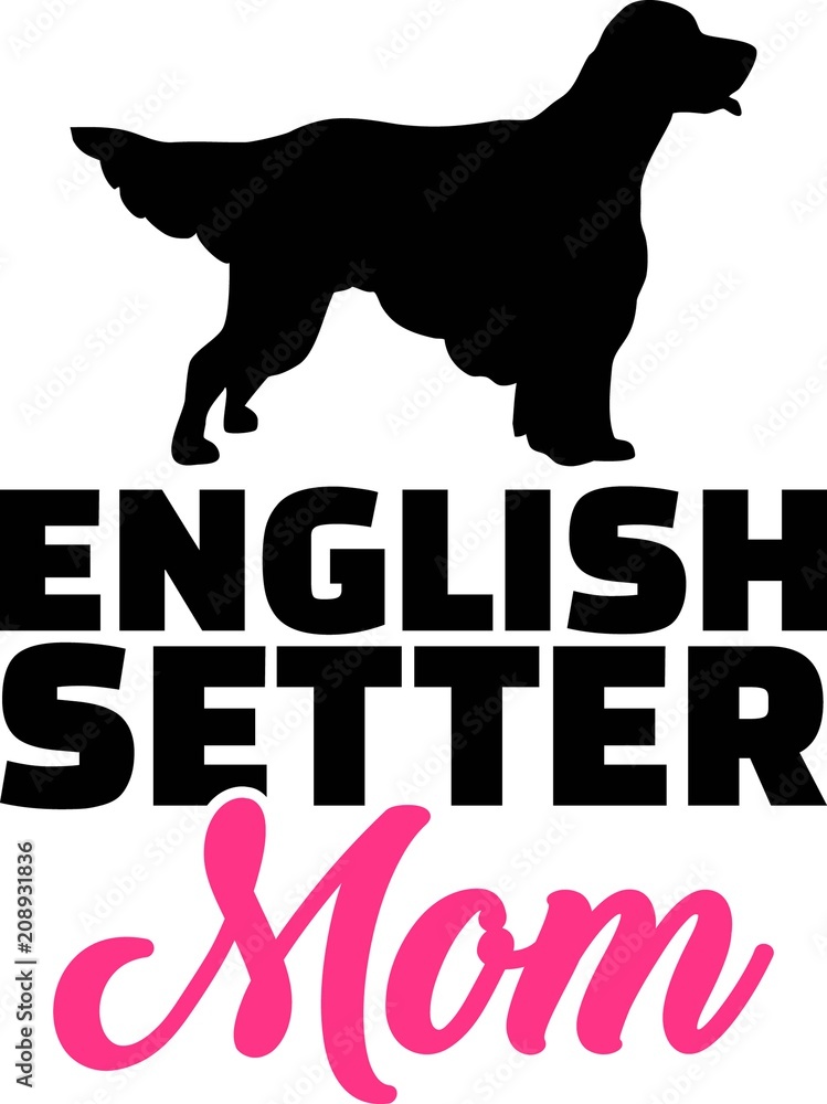 English Setter mom silhouette