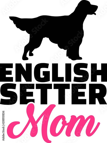 English Setter mom silhouette