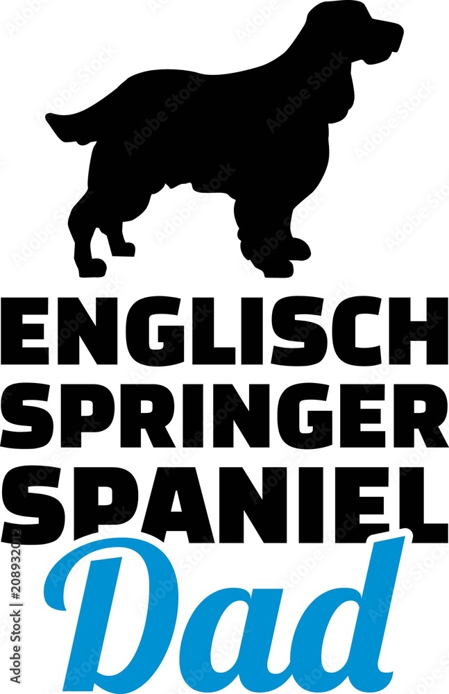 English Springer Spaniel dad silhouette
