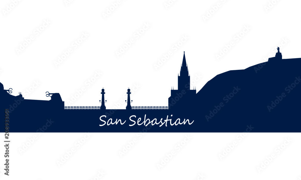 Fototapeta premium Panoramę San Sebastian, Donosti w Hiszpanii