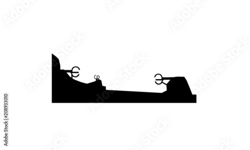 Silhouette of Comb of the Winds in Donosti San Sebastian Spain