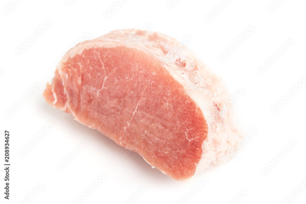 piece of raw meat isolated on white background