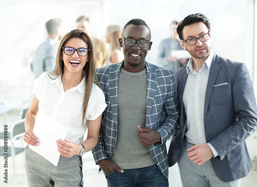 Fototapeta premium group of successful business people on the background of the office