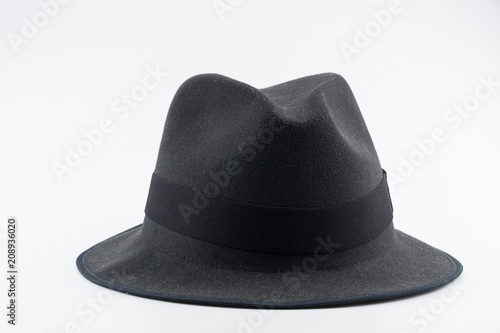 Black hat on a black background.