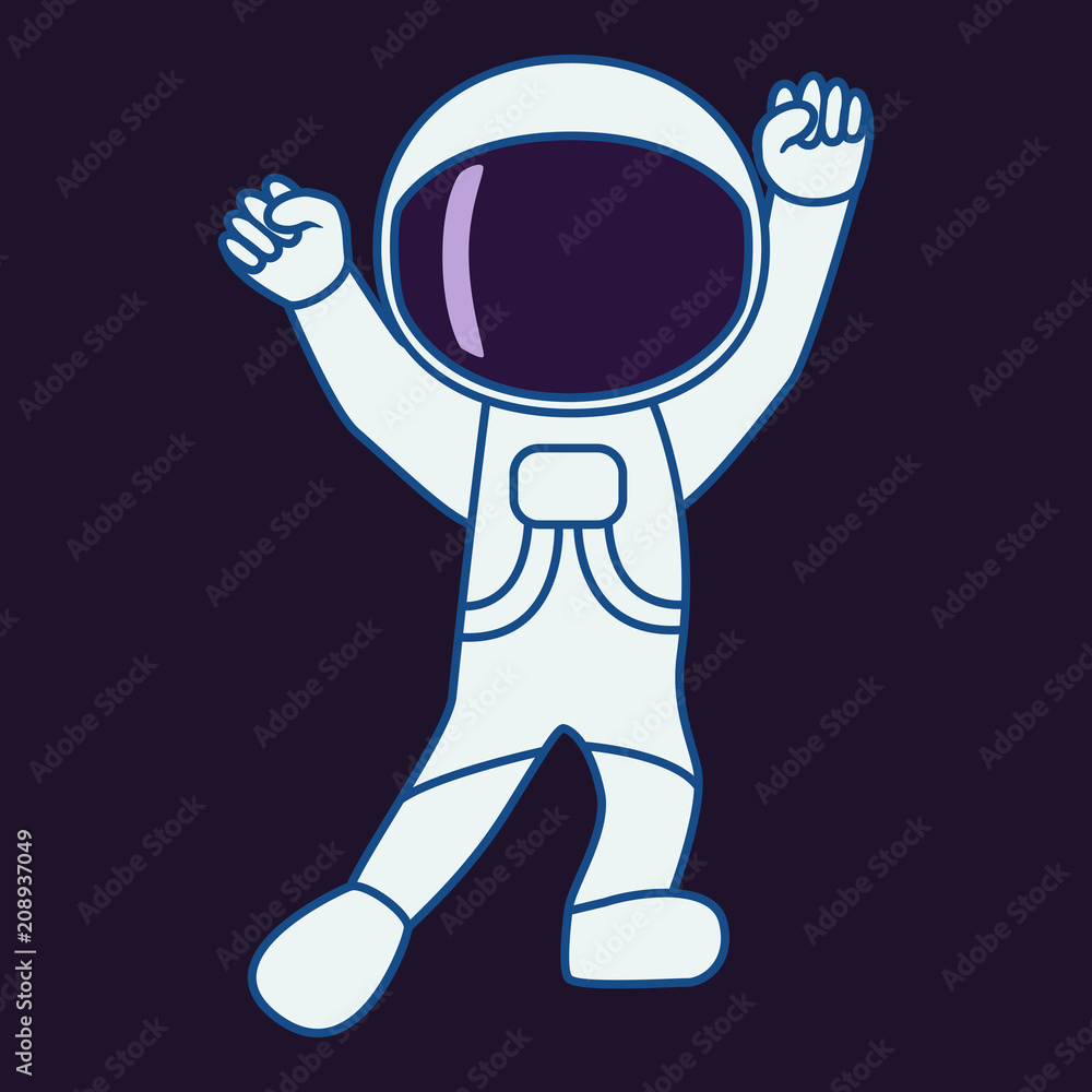 Dancing astronaut. Vector illustration