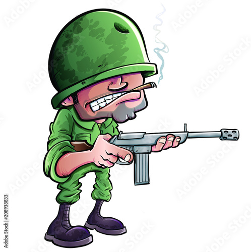 Cartoon smoking soldier