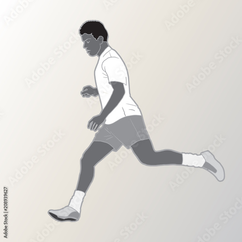 Soccer player running silhouette isolated, runner, football vector world cup competition international team sports games tournament banner, dynamic athletic people, activity, fitness club © sofiartmedia