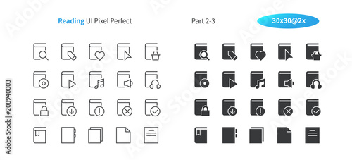 Reading UI Pixel Perfect Well-crafted Vector Thin Line And Solid Icons 30 2x Grid for Web Graphics and Apps. Simple Minimal Pictogram Part 2-3