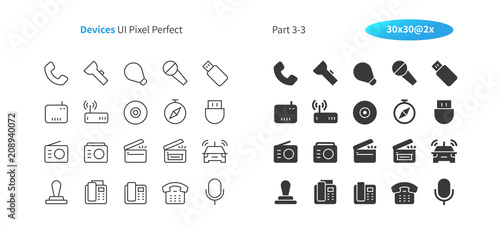 Devices UI Pixel Perfect Well-crafted Vector Thin Line And Solid Icons 30 2x Grid for Web Graphics and Apps. Simple Minimal Pictogram Part 3-3