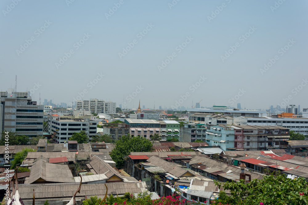 landscape building and street of bangkok city