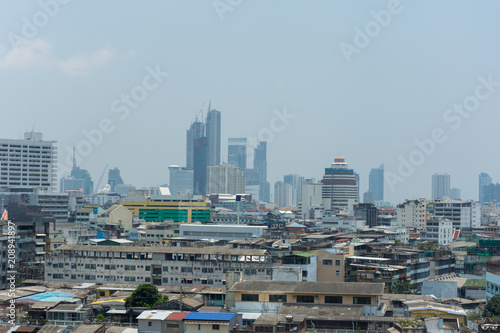 landscape building and street of bangkok city