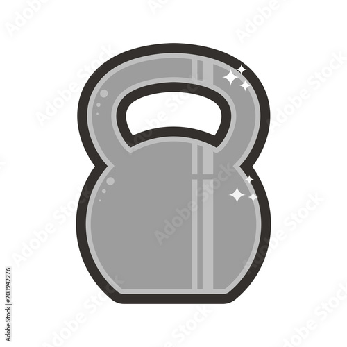 Vector kettlebell lineart icon.