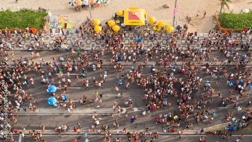 Ipanema Beach, Street carnival, Rio de Janeiro, Brazil, South America - 4K time lapse