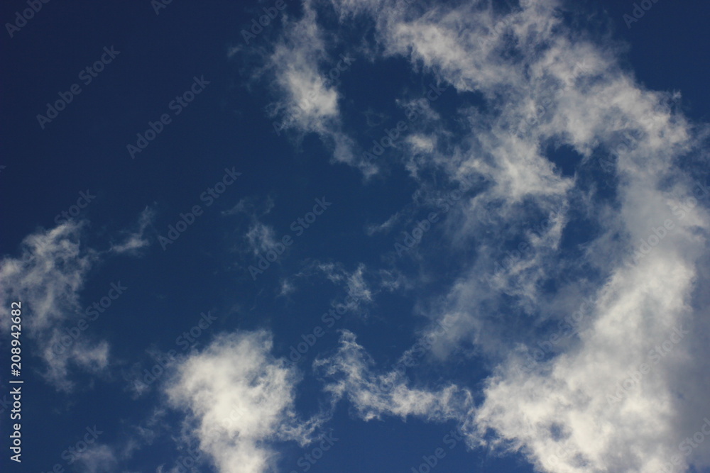 aerial scene with cloud on blue sky