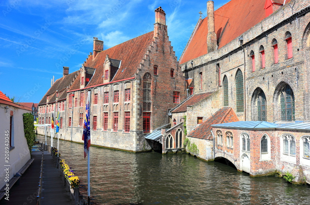 Canal in Bruges. Belgium, Europe.