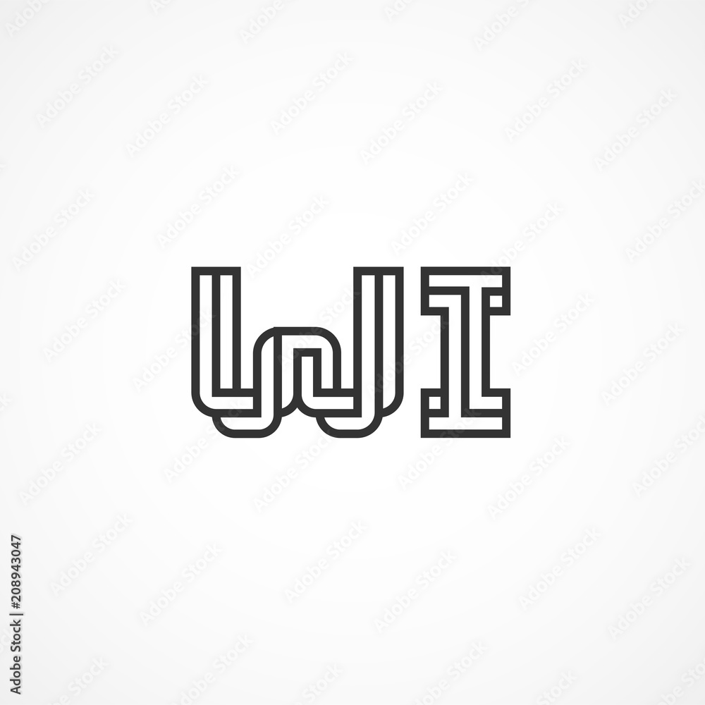 Initial Letter WI Logo Template Vector Design