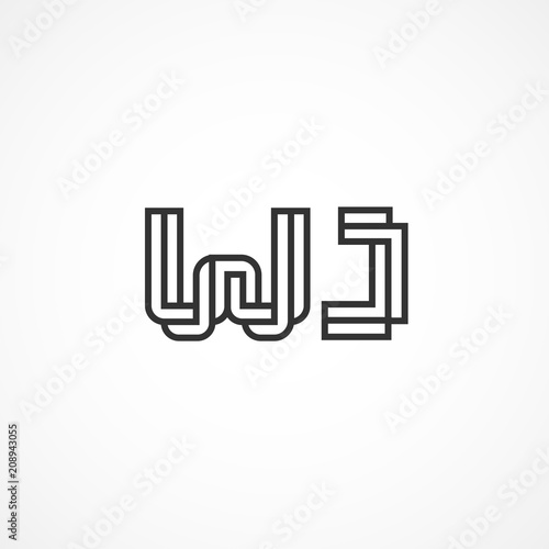 Initial Letter WJ Logo Template Vector Design