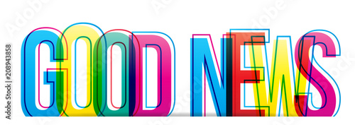 GOOD NEWS colourful letters icon
