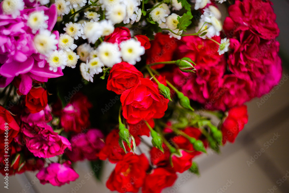 Bright bouquet of different colors