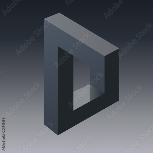 illusion d’optique - lettre D - symbole - énigme - concept - optique - mystère - vision - logo