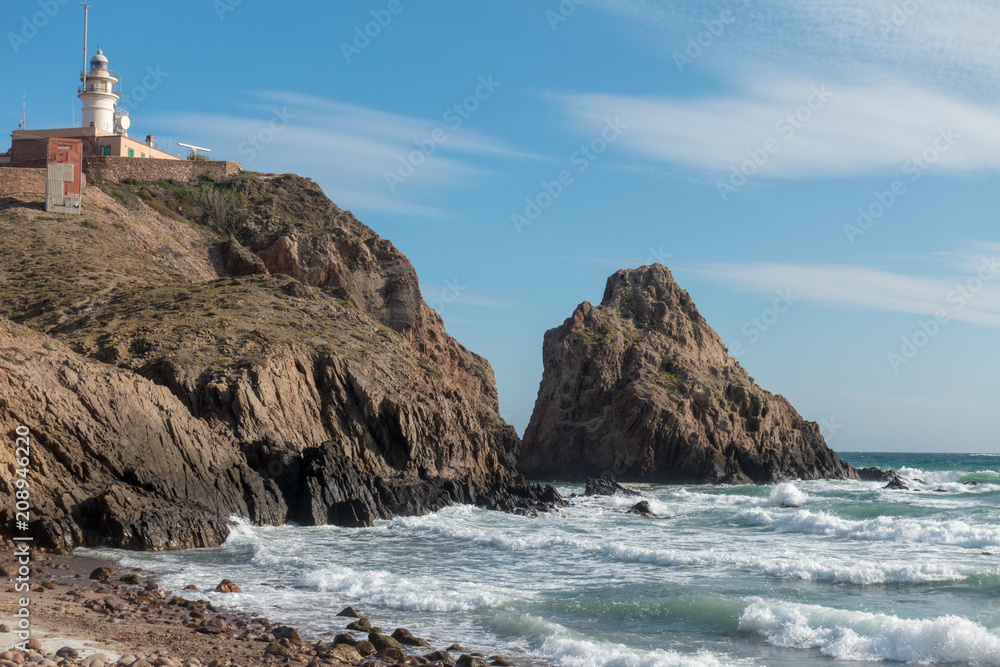 The coast and the sea in the Cabo de Gata of Almeria