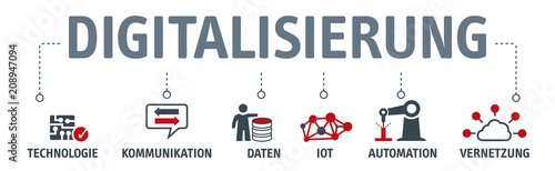 Banner Digitalisierung Vektor Illlustration