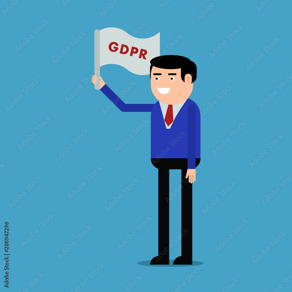 A man with the GDPR flag A man with the GDPR flag