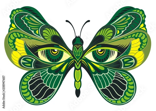 Colorful abstract butterfly for greeting card, coloring book, invitation, posters, texture backgrounds, placards, banners.