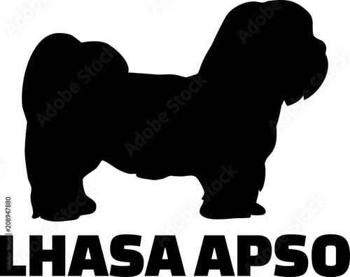 Wall Mural Lhasa Apso silhouette real word