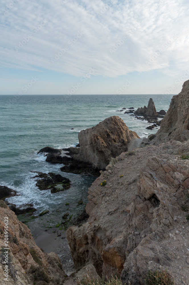 The coast and the sea in the Cabo de Gata of Almeria The coast and the sea in the Cabo de Gata of Almeria