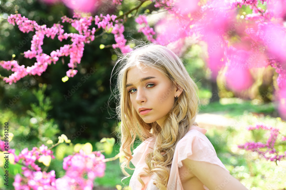 Young woman enjoying spring or summer day. Young woman enjoying spring or summer day.