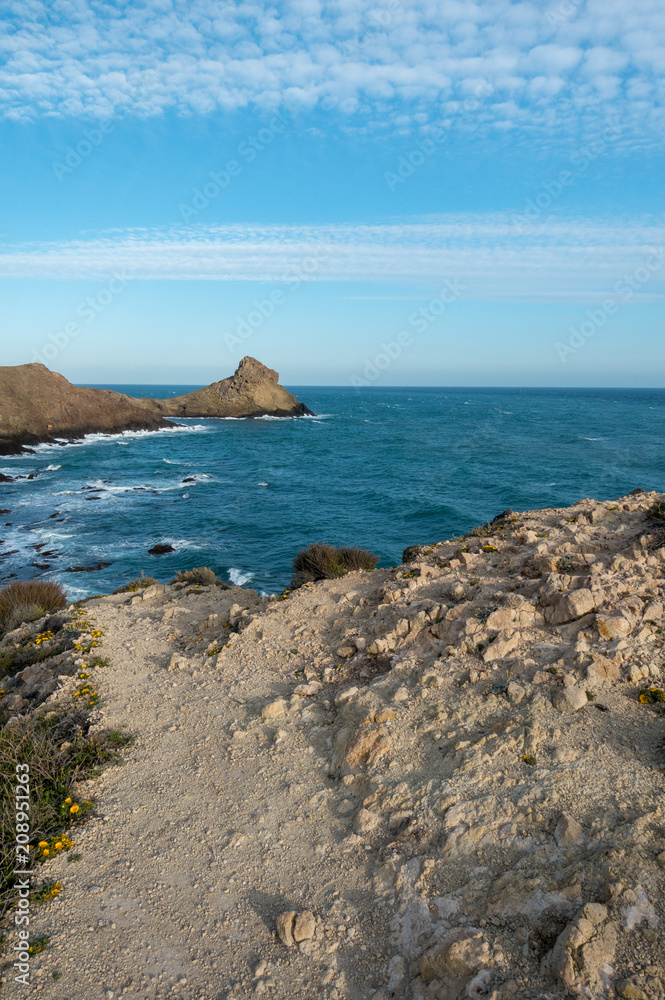 The coast and the sea in the Cabo de Gata of Almeria