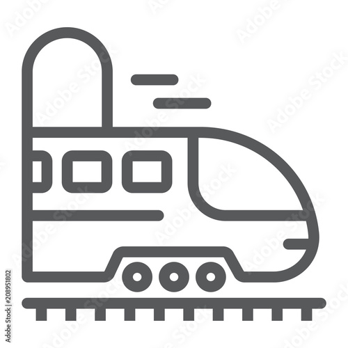 Railroad trip line icon, travel and tourism, subway in tunnel sign vector graphics, a linear pattern on a white background, eps 10.