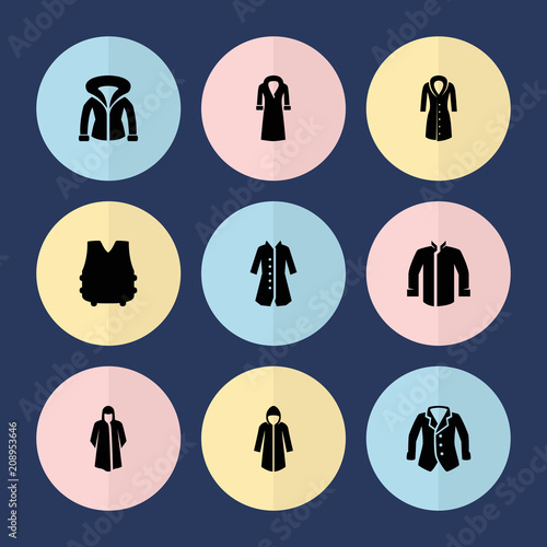 Set of 9 jacket filled icons
