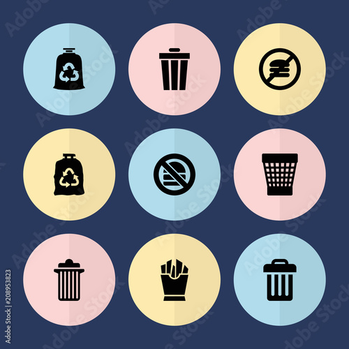 Set of 9 junk filled icons