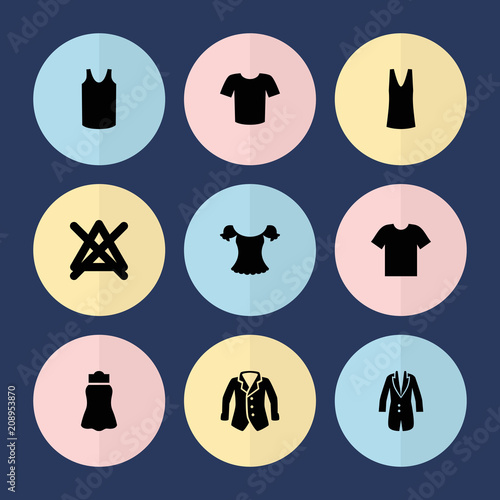 Set of 9 shirt filled icons