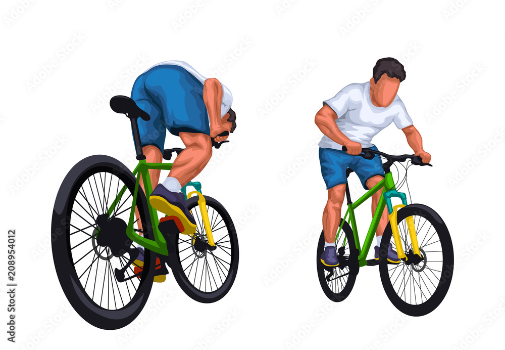 Fototapeta premium set detailed bicycle rider