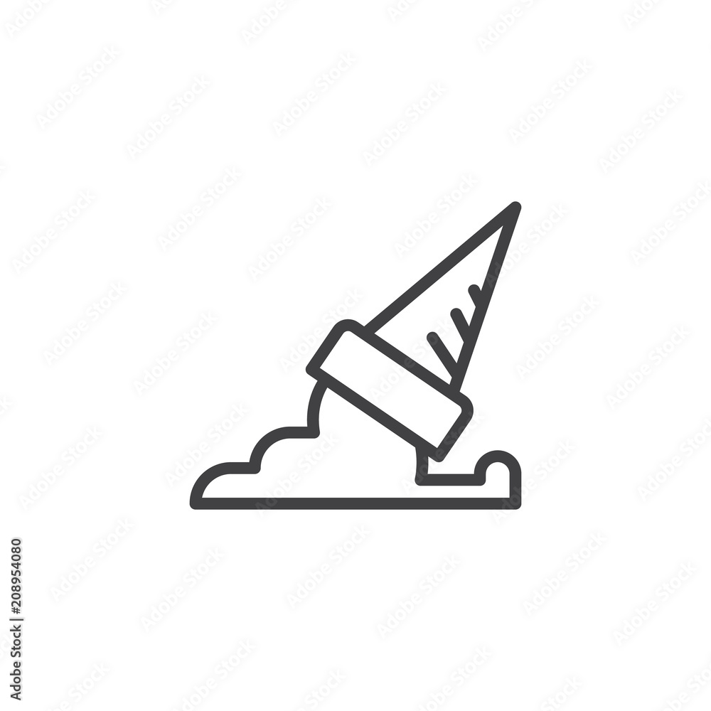 Fallen ice cream outline icon. linear style sign for mobile concept and web design. Ice cream melted simple line vector icon. Symbol, logo illustration. Pixel perfect vector graphics Fallen ice cream outline icon. linear style sign for mobile concept and web design. Ice cream melted simple line vector icon. Symbol, logo illustration. Pixel perfect vector graphics