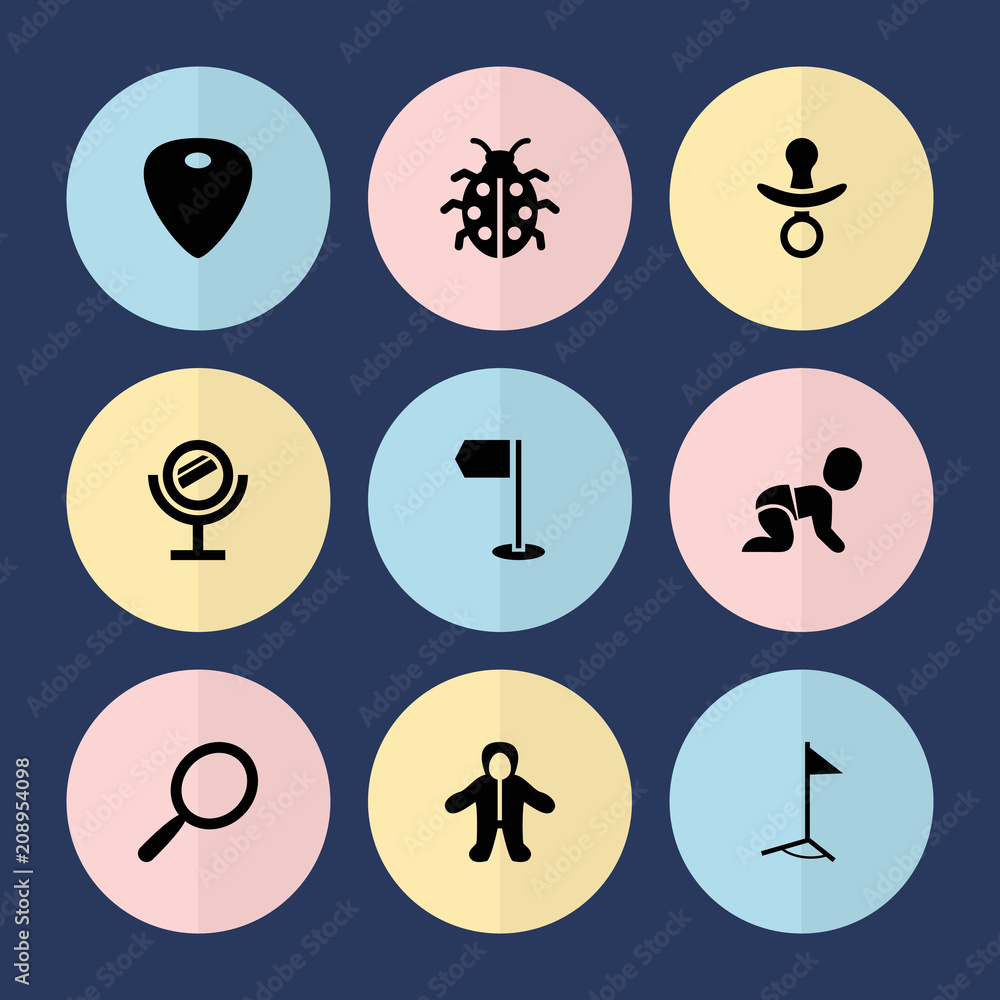 Set of 9 small filled icons Set of 9 small filled icons