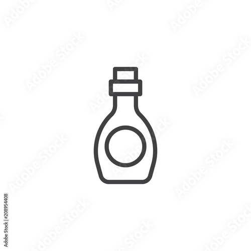 Syrup bottle for ice cream outline icon. linear style sign for mobile concept and web design. Sweet dessert  simple line vector icon. Symbol, logo illustration. Pixel perfect vector graphics