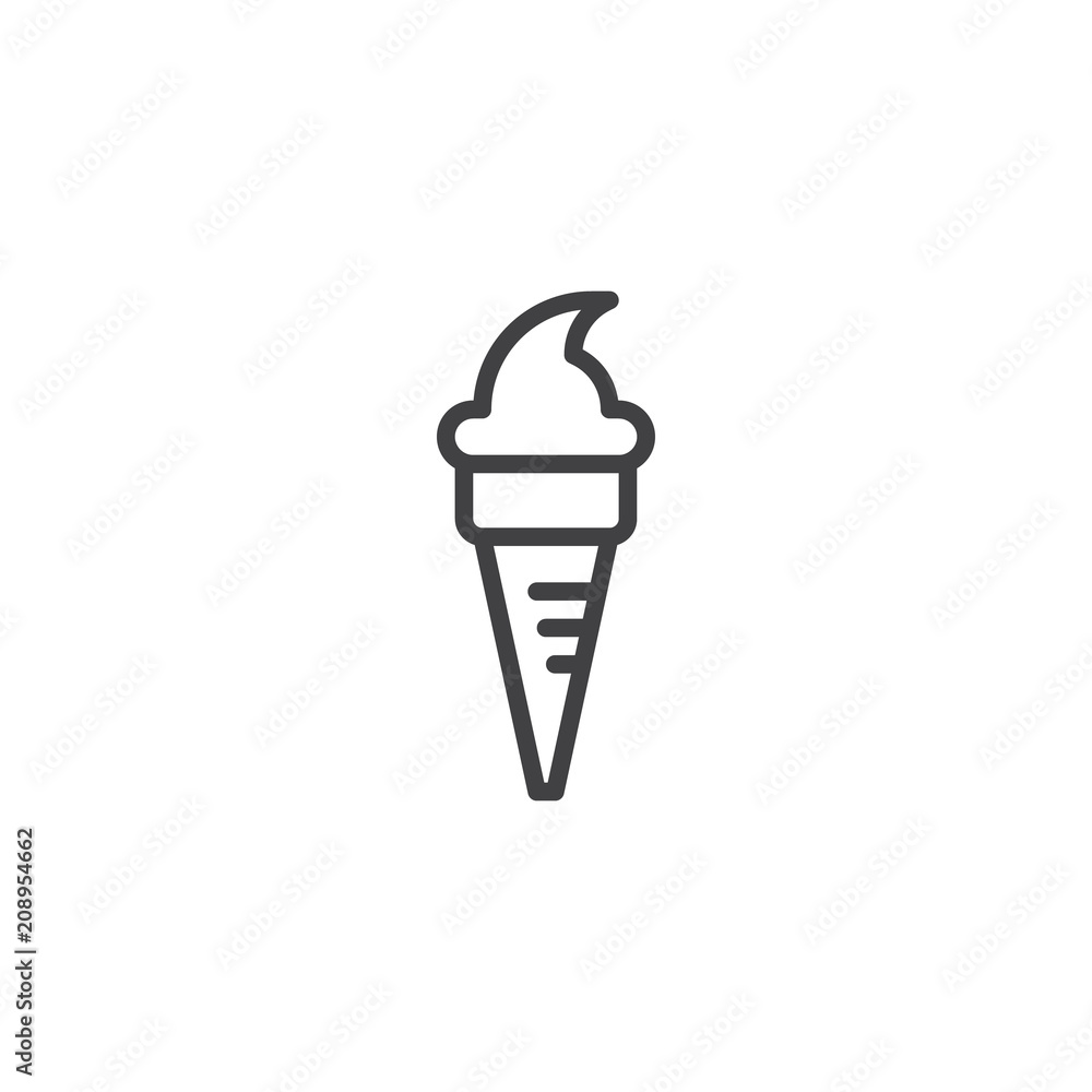 Ice cream cone outline icon. linear style sign for mobile concept and web design. Sweet dessert simple line vector icon. Symbol, logo illustration. Pixel perfect vector graphics Ice cream cone outline icon. linear style sign for mobile concept and web design. Sweet dessert simple line vector icon. Symbol, logo illustration. Pixel perfect vector graphics