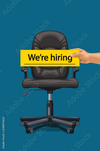 office chair and hand with paper