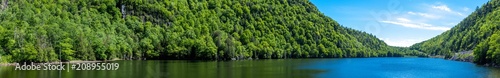Panoramic view of a lake in the Adirondacks Mountains