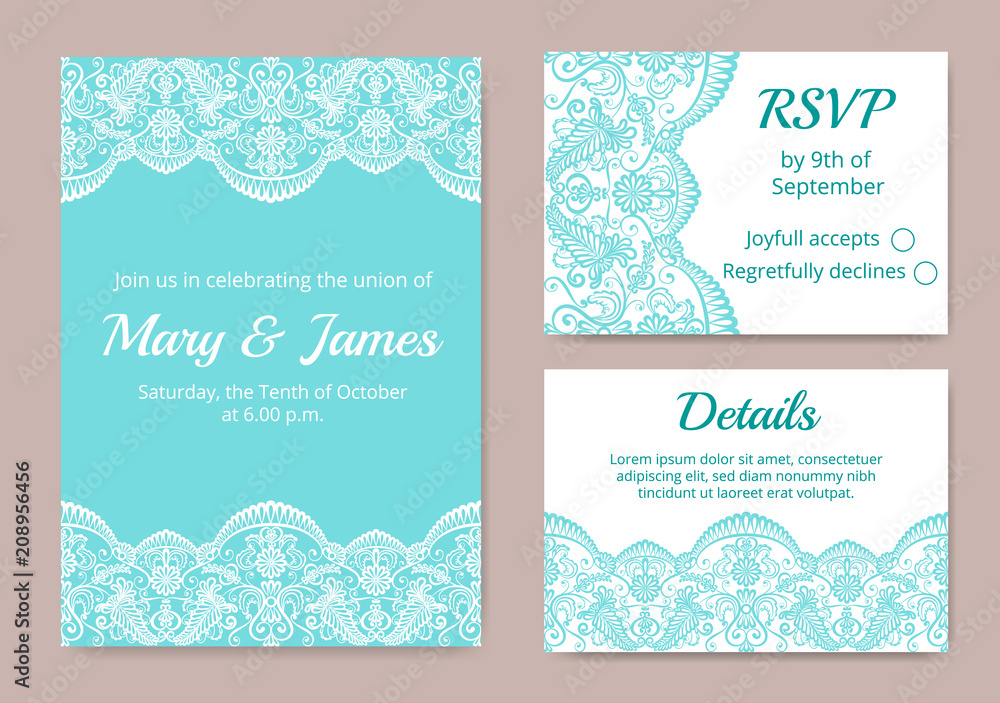 Set of wedding cards